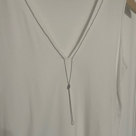 D.EXTERIOR Women's White Viscose Polyester Monili Beading Built-in Necklace Sm - Picture 8 of 11